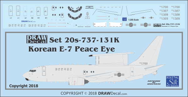 Korean E-7 Peace Eye 1:200 Scale Model with Decal and Metal Landing Gear