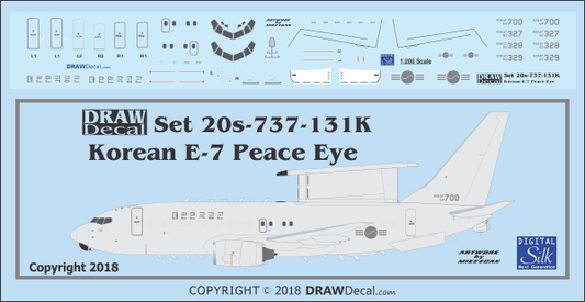 Korean E-7 Peace Eye 1:200 Scale Model with Decal and Metal Landing Gear