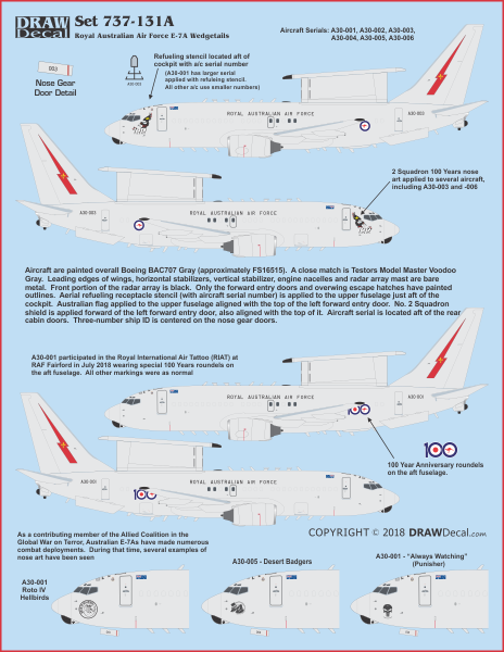 Air Force E-7 1:200 Scale Model with Decal and Metal Landing Gear